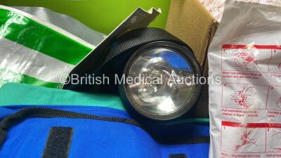 Mixed Lot Including 3 x Buckle Straps, 1 x Torch, 1 x N20 Hose, 1 x Nonin Pulse Oximeter, 1 x SP Services Strap Bag, 1 x Hoist Strap, 1 x Streamlight Vehicle Charger *Cut Cable-See Photo* 15 x Laerdal Resusci Anne Skillmeter Disposable Manikin Airways - 3