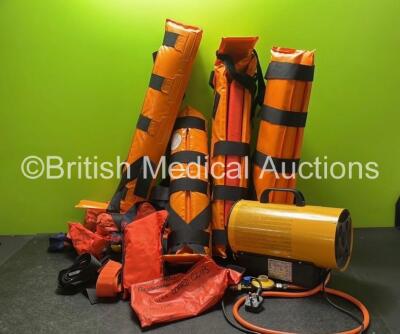 Mixed Lot Including 3 x Leg Splints, 1 x Master Model BLP 10 KW M Gas Fired Heater (Powers Up) and Long Board Clips / Straps