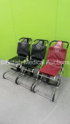 3 x Ferno Compact Evacuation Chairs *S/N CC002360 / CC012674* - 3