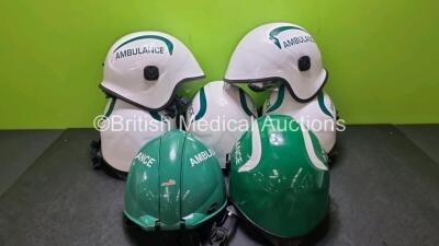 7 x Ambulance / Paramedic Safety Helmets *cage*