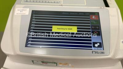 Mortara ELI 280 ECG Machine on Stand with 10 Lead ECG Leads (Powers Up) *S/N 200 21 1284* - 2