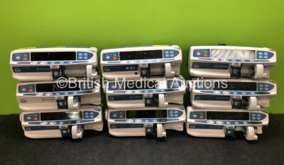 Job Lot Including 4 x CareFusion Alaris CC Guardrails Plus Syringe Pumps, 3 x CareFusion Alaris GH Guardrails Plus Syringe Pumps 1 x CareFusion Alaris GH Syringe Pump and 1 x BD Alaris GH Guardrails Plus Syringe Pump (All Power Up, 8 x Require Service) *S