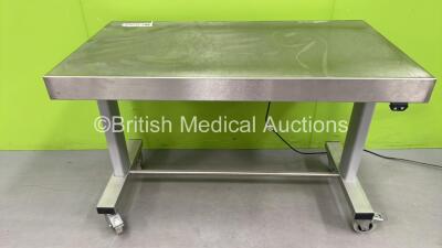 Unknown Model Electric Metal Table on Wheels (Powers Up)