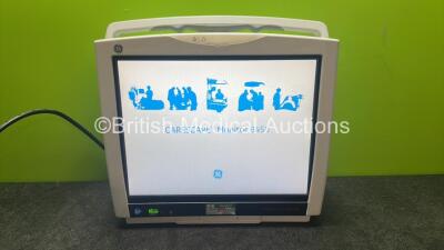 GE Type B450 Patient Monitor (Powers Up with Faulty Power Button-See Photo) *SN SNE16360338HA*