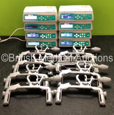 8 x B. Braun Infusomat Space Infusion Pumps with 8 x Pole Clamps and 8 x Power Supplies (All Power Up) *SN 437209 /449396 /449412 /449560 /449481 /437932 /449343 /449468*