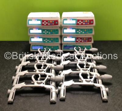 8 x B. Braun Infusomat Space Infusion Pumps with 8 x Pole Clamps and 8 x Power Supplies (All Power Up) *SN 449286 / 449731 / 449537 / 449277 / 449442 / 437135 / 449523*