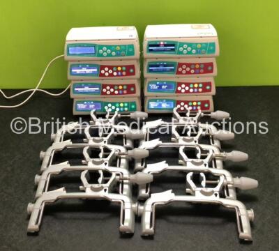 8 x B. Braun Infusomat Space Infusion Pumps with 8 x Pole Clamps and 8 x Power Supplies (All Power Up) *SN 449579 / 449157 / 449234 / 449630 / 449388 / 449389 / 449586 / 449448*