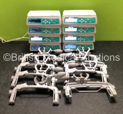 8 x B. Braun Infusomat Space Infusion Pumps with 8 x Pole Clamps and 8 x Power Supplies (All Power Up) *SN 449245 / 465454 / 457593 / 449151 / 437113 / 449485 / 449276 / 465387*