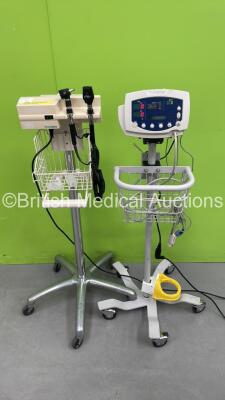 1 x Welch Allyn 53N00 Patient Monitor on Stand with 1 x AC Power Supply (Powers Up) 1 x Welch Allyn 767 Series Transformer with 4 x Handpieces, 2 x Attachments and 1 x AC Power Supply on Stand (Powers Up) *SN JA058