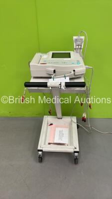 GE MAC 1200ST ECG Machine on Stand with 10 Lead ECG Leads (No Power - Damaged / Missing Handle) *S/N 550013783*