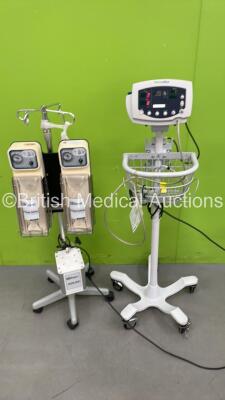 Mixed Lot Including 1 x Welch Allyn 53NTO Patient Monitor on Stand with 1 x AC Power Supply (Powers Up with Error-See Photo) 1 x Ranger Pressure Infusor on Stand (Powers Up)