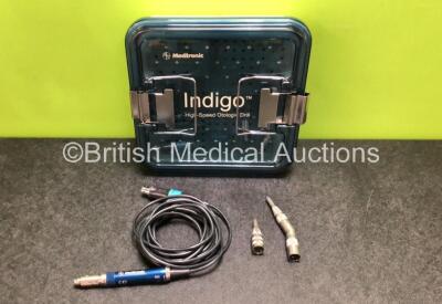 Medtronic 1845000 Indigo High Speed Otologic Drill with Lead Including 1 x Medtronic 1845020 Attachment and 1 x Medtronic 1845010 Attachment in Case