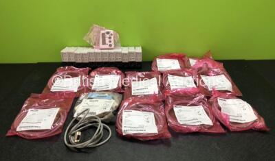 Job Lot of Philips Patient Monitoring Cables and 12 x Philips VueLink Modules (Some with Damage to Casing - See Photos)