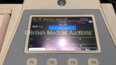 GE MAC 600 ECG Machine with 1 x 10 Lead ECG Lead, 1 x Power Supply and Accessories in Carry Case *Mfd 2015* (Powers Up, Electrodes Expired 2018) *SN SF715052774PA* - 3