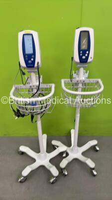 2 x Welch Allyn Spot Vital Signs Monitors on Stands (Both Power Up)