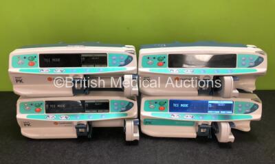 Job Lot Including 3 x Carefusion Alaris PK Syringe Pumps and 1 x Carefusion Alaris PK Plus Syringe Pump (3 x Power Up, 1 x No Power, 1 x Crack in Casing - See Photos)