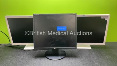 Job Lot of Monitors Including 2 x Drager LCD Color Monitors (Both Powers Up) 1 x LG Flatron Monitor (Powers Up)