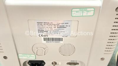 Charter Kontron VitaLogik 4000 Monitor Including ECG/Resp, NIBP, EtCO2, Temp 1, Temp 2, SpO2 and Printer Options with 1 x SpO2 Finger Sensor and 1 x NIBP Hose (Powers Up with Missing Printer Cover-See Photo) *SN 9923579100001* - 5