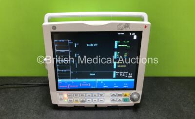 GE B40 Patient Monitor Including ECG, NIBP, SpO2, T1 and T2 Options and 1 x GE Type E-miniC Module with Mini D-Fend Water Trap (Powers Up) *SN 6943435 / SJF14121182WA*