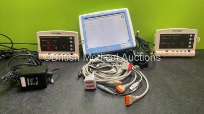 Mixed Lot Including 2 x Welch Allyn 52000 Series Patient Monitors with 2 x AC Power Supplies (1 Powers Up, 1 No Power) 1 x LiDCO Rapid Hemodynamic Monitor with Various Cables (Powers Up) *SN 20022505, 8101122125, 200205529*