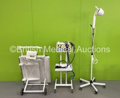 Mixed Lot Including 1 x Provita Examination Light on Stand (No Bulb) 1 x Anetic Aid Tourniquet on Stand and 1 x Marsden PB Scale