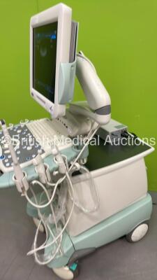 Esaote MyLab50 XVision Flat Screen Ultrasound Scanner *S/N 04369* System Software Res 1.01 ODS 11.20 STD 12.04 with 3 x Transducers / Probes (LA523 Ref 960015600 / EC1123 Ref 12101000 and 411681) and Sony UP-897MD Video Graphic Printer (Powers Up) ***IR01 - 6