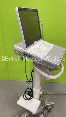 Toshiba Viamo SSA-640A Portable Ultrasound Scanner *S/N E1H12Z4856* **Mfd 2012** Software Version 4.0.200 with 2 x Transducers / Probes (PLT-704AT *Mfd 2012* and PVT-375ST *Mfd 2017*) on Toshiba Pole Stand (Powers Up) ***IR013*** - 4