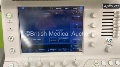 Toshiba Aplio 300 Platinum TUS-A300 Flat Screen Ultrasound Scanner *S/N NC51632535* **Mfd 03/2016** Software Version AB_V6.70*R101 with 1 x Transducer / Probe (PVT-770RT) (Powers Up with 3 PIn Plug - Adaptor Not Included) - 5