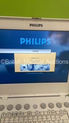 Philips CX50 Flat Screen Ultrasound Scanner Ref 453561414281 *S/N SGN0900056* **Mfd 11/2009** Software Revision 3.1.2 with 4 x Transducers / Probes (S5-1 / L15-7io / C8-5 and S8-3) and 3 Lead ECG Leads on Philips CX Cart (Powers Up) - 15