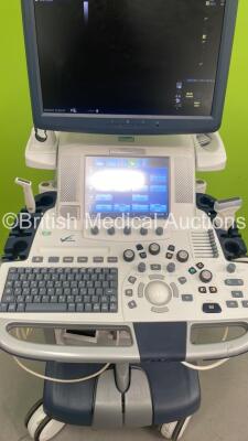 GE Logiq E9 Flat Screen Ultrasound Scanner Ref 5205000-7 *S/N 126099US1* **Mfd 03/2014** Software Version R4 Software Revision 3.1 with 2 x Transducers / Probes (L8-18i-D Ref 5336965 *Mfd 2014* and ML6-15-D Ref 5199103 *Mfd 2018* and Sony UP-D897 Digital - 3