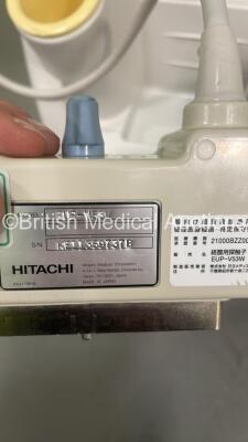 Hitachi Hi-Vision Avius Flat Screen Ultrasound Scanner *S/N KE12231102* **Mfd 2011** with 2 x Transducers / Probes (EUP-C715 *Mfd 07/2013* and EUP-V53W) and Sony UP-D897 Digital Graphic Printer (Powers Up) ***IR992*** - 10