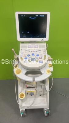 Hitachi Hi-Vision Avius Flat Screen Ultrasound Scanner *S/N KE12231102* **Mfd 2011** with 2 x Transducers / Probes (EUP-C715 *Mfd 07/2013* and EUP-V53W) and Sony UP-D897 Digital Graphic Printer (Powers Up) ***IR992*** - 17