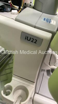 Philips iU22 Flat Screen Ultrasound Scanner on E.2 Cart *S/N 02RPX9* **Mfd 10/2007** with 2 x Transducers / Probes (L17-5 and L12-5) (HDD REMOVED - Missing Dials / Switches) - 13