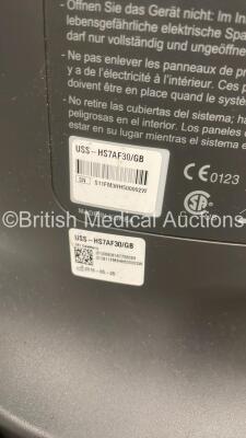 Samsung HS70A Flat Screen Ultrasound Scanner *S/N S11FM3HH500002W* **Mfd 2016** Software Version 2.00.00.0920 with 2 x Transducers / Probes (CA1-7A and EA2-11B) and Sony UP-D897 Digital Graphic Printer (Powers Up - Missing Rear Door Trim - See Pictures) * - 18