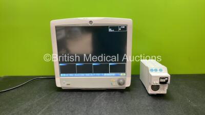 GE Carescape B650 Touch Screen Patient Monitor with 1 x GE Type E-CAiOV-00 Gas Module Including Spirometry Options with D-fend Water Trap (Powers Up) *SN SEW14105525HA, 6892407*