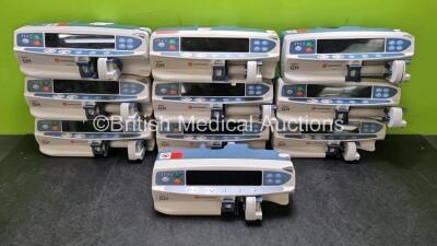 10 x Carefusion Alaris GH Syringe Pumps (1 x with Loose Casing *SN 800258006 / 800290427 / 800272962 / 135027364 / 800287329 / 800272994 / 800273261 / 800215801 / 800210307 / 8002258216*