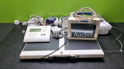 Mixed Lot Including 3x ResMed S8 Autoset Spirit 2 CPAP Units, 1 x Marsden Weighing Scale with Digital Reader, 1 x Huntleigh Dopplex SD2, 1 x Innospire Ventilator (Missing Cover) 1 x Welch Allyn ProPaq CS Patient Monitor Including ECG, SpO2, NIBP, P1 and P