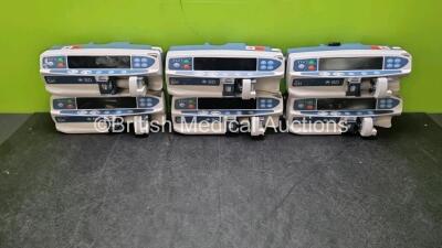 Job Lot Including 3 x BD Alaris Plus GH Syringe Pumps and 3 x BD Alaris Guardrails Plus GH Syringe Pumps *SN 200027938 / 200027936 / 272038053 / 200027935 / 272038052 / 272035303*