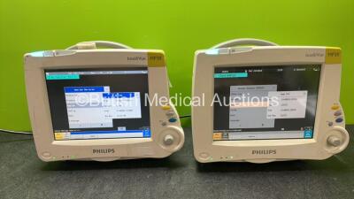 2 x Philips IntelliVue MP30 Patient Monitors (Both Power Up)