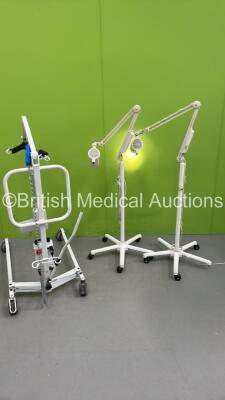 1 x Oxford Midi 150 Electric Patient Hoist with Battery and Controller (Powers Up) and 2 x Luxo Patient Examination Lamps (Both No Power) *S/N NA*