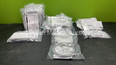 Job Lot of Various Patient Monitoring Leads Including 10 x Vyaire REF 2017003-003 Multi Link ECG Cables, 8 x GE 3 Lead ECG Leads and 7 x GE TruSignal SpO2 Interconnect Cables