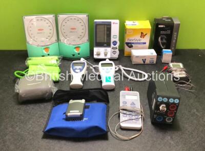 Mixed Lot Including 2 x Acuson Green Light Pro 300 BP Meters, 1 x GE M-NESTPR Module, 2 x Welch Allyn Thermometers, 1 x 1 x Sunmed Nerve Stimulator, 1 x Fisher & Paykel Nerve Stimulator, 1 x Patterson Medical Tens Machine, 1 x Lloyds Pharmacy BP Monitor, 