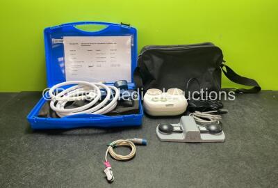 Mixed Lot Including 1 x VBM Manujet III In Case, 1 x SKF ST01 Footswitch, 1 x SpO2 Lead and 1 x Ameda Lactaline Pump