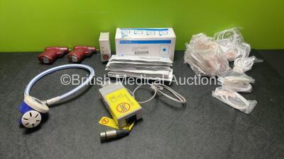 Mixed Lot Including 2 x EZ-IO Power Drivers, 1 x N20/02 Hose, 1 x Philips CCO/C.O Module (Missing Cover-See Photo) 1 x Philips REF 453564223801 AC Power Supply, 10 x Zoll 8900-0003 ECG Electrodes and 20 x Critikon REF SFT-N3-2B BP Cuffs