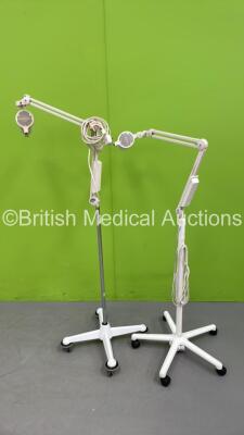 2 x Luxo Patient Examination Lamps on Stands (Both No Power Up) *S/N 490100000*