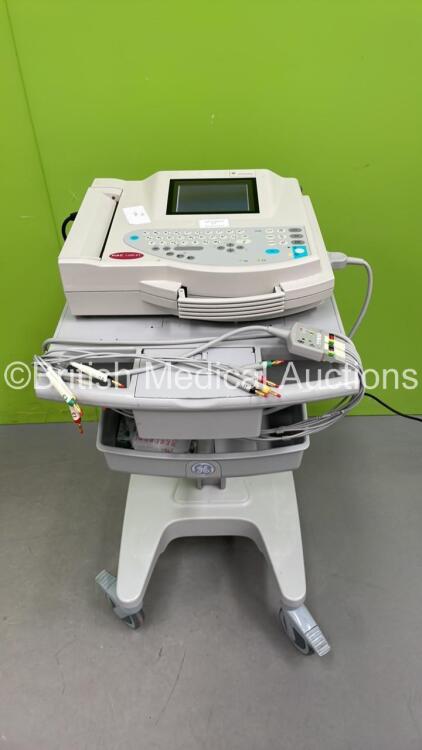 GE MAC 1200ST ECG Machine on Stand (Powers Up) *S/N 550063342*