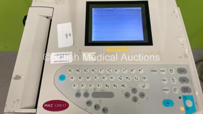 GE MAC 1200ST ECG Machine on Stand (Powers Up) *S/N 550063637* - 2