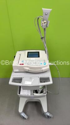 GE MAC 1200ST ECG Machine on Stand with 10 Lead ECG Leads (Powers Up) *S/N 550012204*