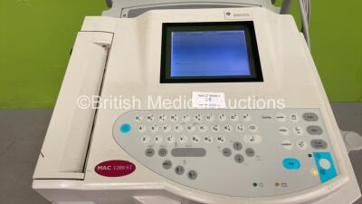 GE MAC 1200ST ECG Machine on Stand with 10 Lead ECG Leads (Powers Up) *S/N 550012204* - 2