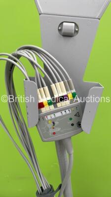 GE MAC 1200ST ECG Machine on Stand with 10 Lead ECG Leads (Powers Up) *S/N 550012204* - 3